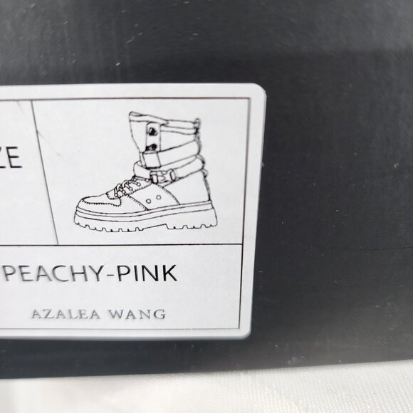 AZALEA WANG Peachy Pink High Top Sneakers Combat Boots Size 7 NWT - Picture 13 of 13